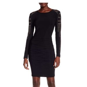 Marina Cocktail Dress with gold jeweled sleeves SM